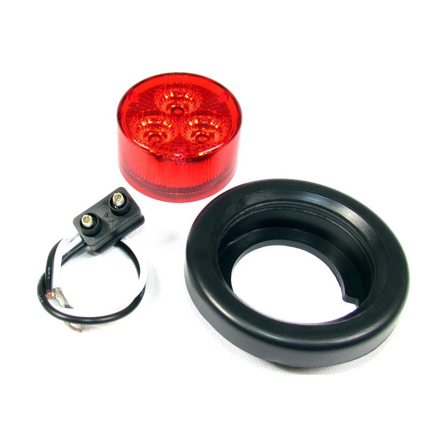 2" Red Round Clearance/Marker Led Light With 3 Leds And Red Lens | F235120
