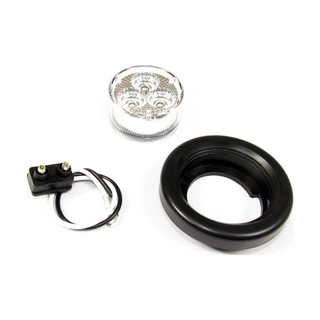 2" Red Round Clearance/Marker Led Light With 3 Leds And Clear Lens | F235122