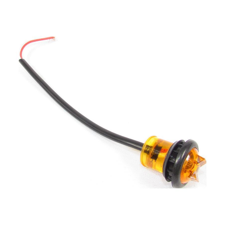 3/4" Amber Round Clearance/Marker Led Light With 1 Led And Amber Lens | F235207