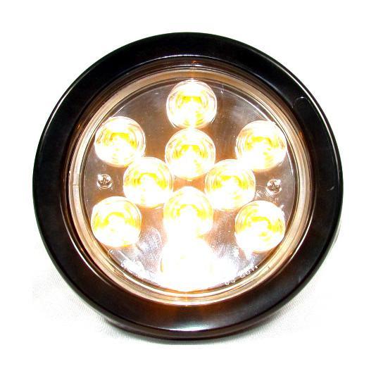 4" Amber Round Tail/Turn Led Light With 10 Leds And Clear Lens | F235166