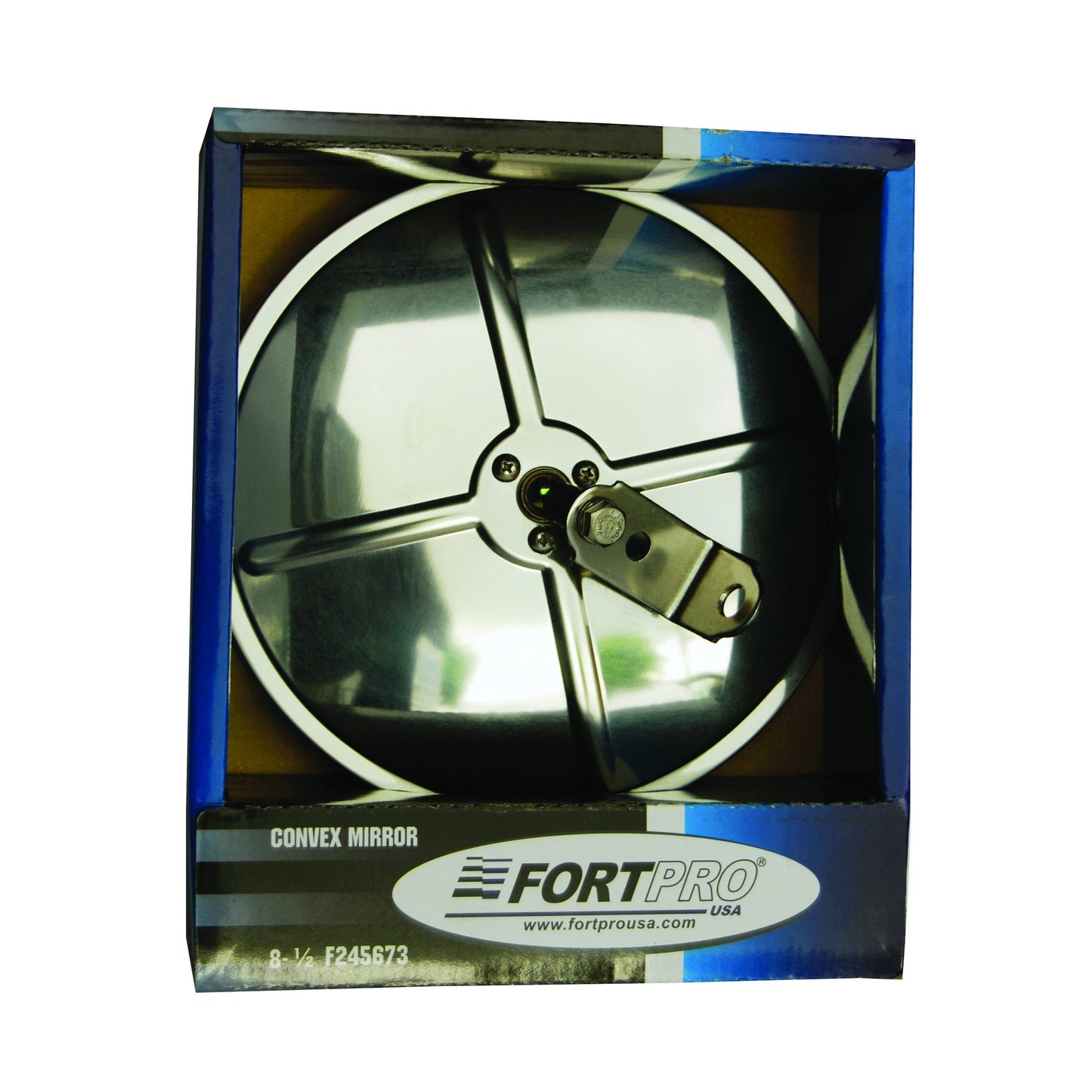 8 1/2" Convex Mirror Stainless Steel With Center Stud Mount | F245673