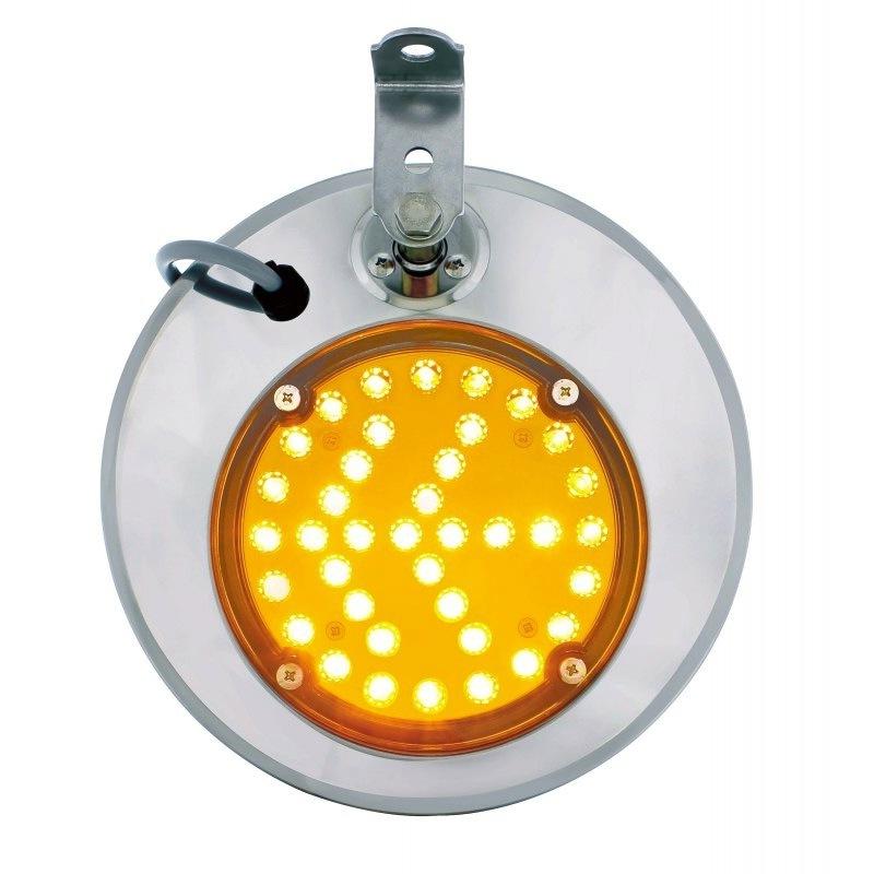 8 1/2" Convex Mirror Stainless Steel With Led Turn Signal - Passenger Side | F245671