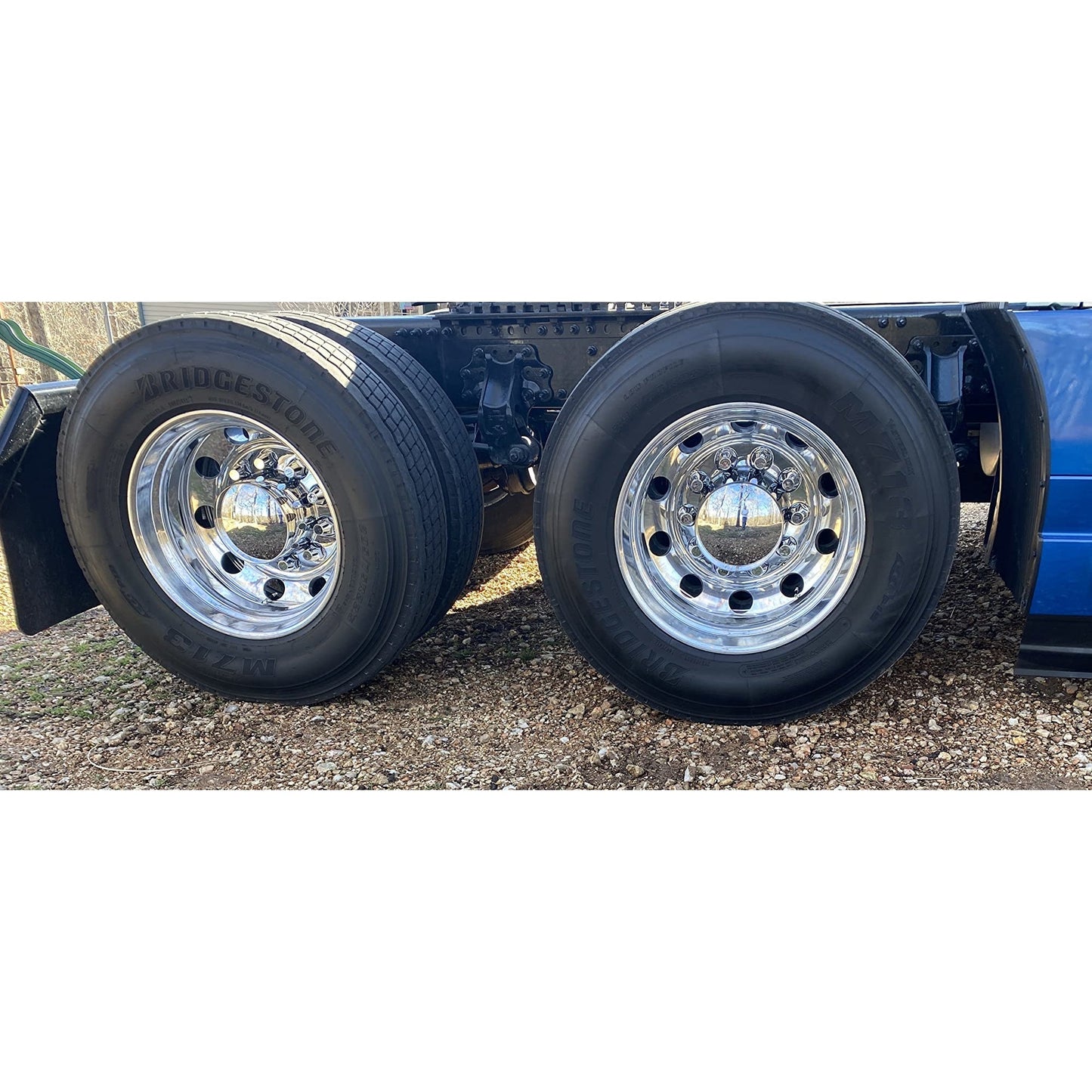 Chrome Rear Axle Wheel Cover Kit Hub Cap w/ 33Mm Thread-On Nuts Covers | F245695