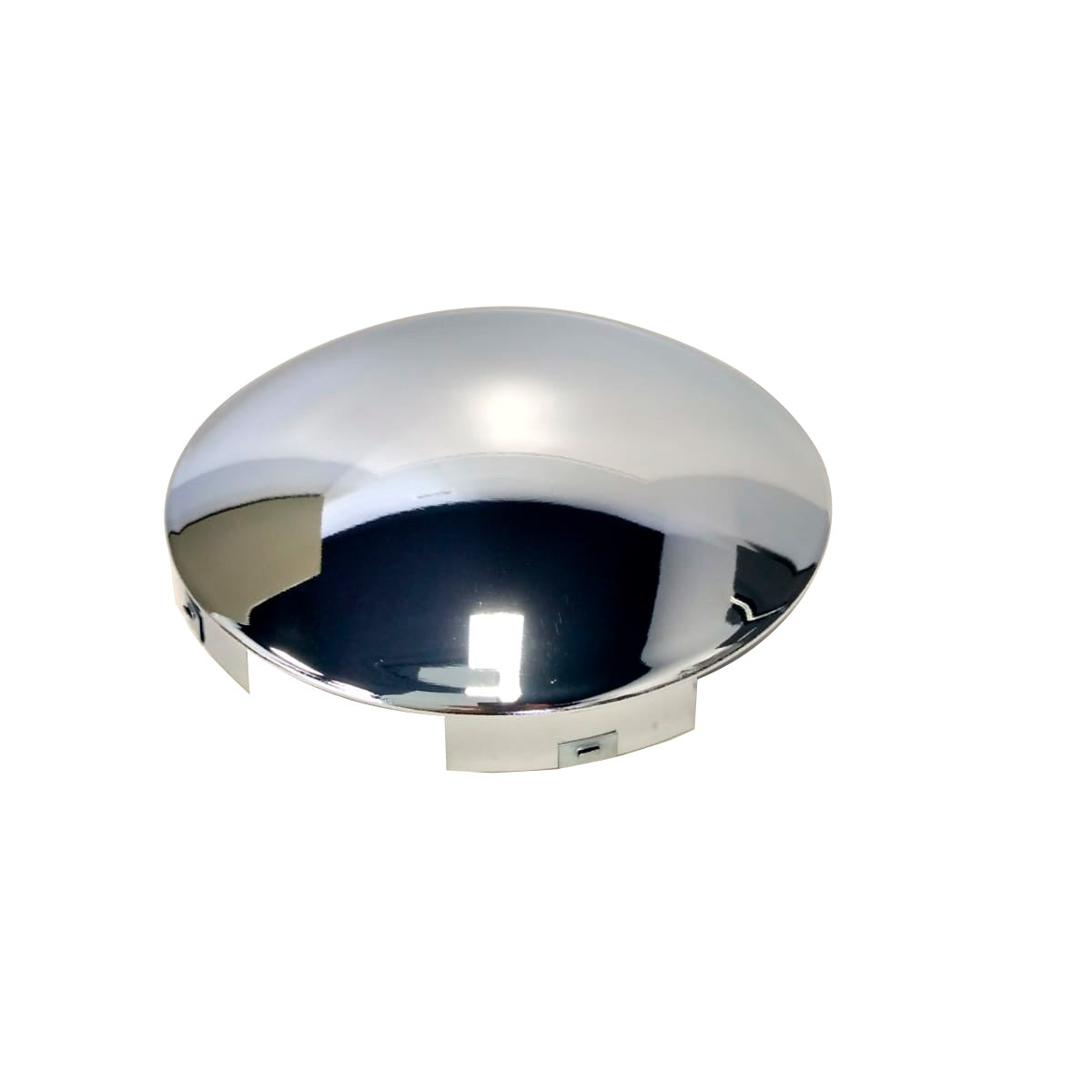 Chrome Steel Front Dome Style Hub Cap - 8.5" Id | 6 Notch Cut Out | F247609