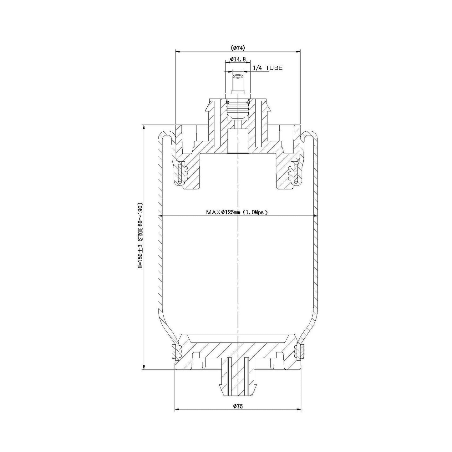 F245573 | AIR SPRING | Replace 7206 | 18-29919-000