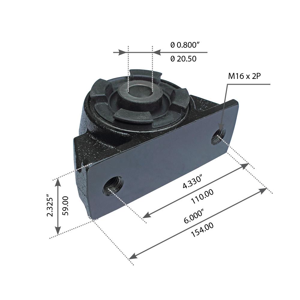 Fortpro Cabin Mount with Bushing Compatible with Mack CH/CL Series Trucks Replaces 30QS3373M, 30QS34279M, 30QS3479, 30QS3479A, 30QS3479AM, 30QS3479M | F245624