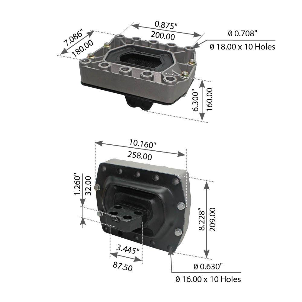 Rear Engine Mount for Volvo Trucks - Replaces 1622148S, 1629614, 3198122