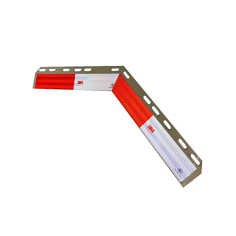 16"X 1 1/2" Aluminum Plate With 3M Reflective Tape For 45 Degree Angled Mud Flap Hanger Sold By Pair | F247596