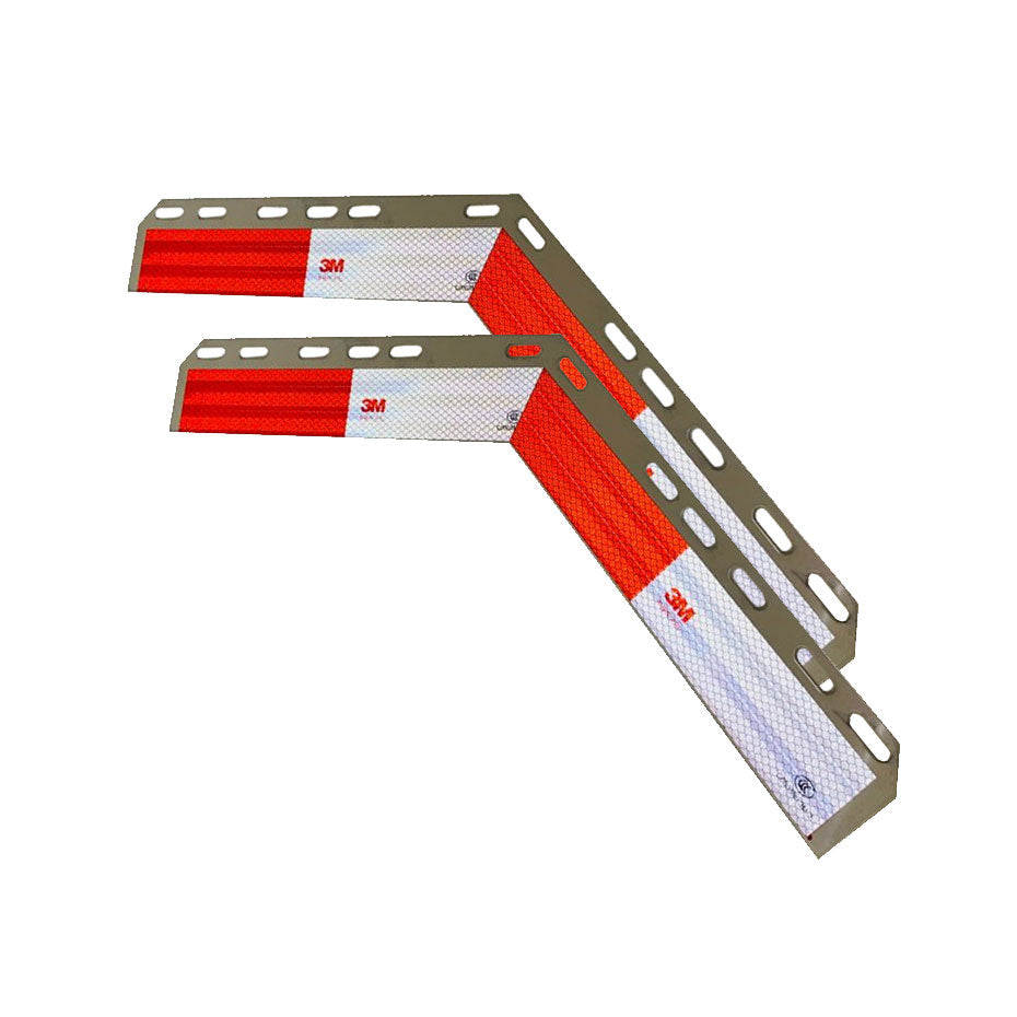 16"X 1 1/2" Aluminum Plate With 3M Reflective Tape For 45 Degree Angled Mud Flap Hanger Sold By Pair | F247596