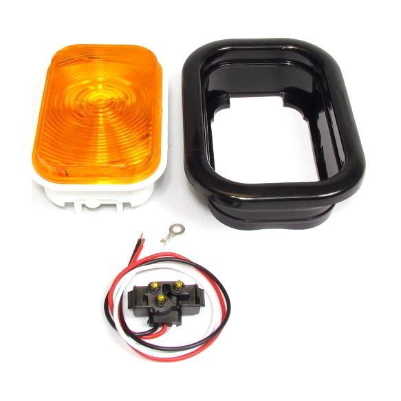 5.3" x 3.4" Amber Rectangular Tail/Turn Incandescent Light With Amber Lens - Sealed | F235215