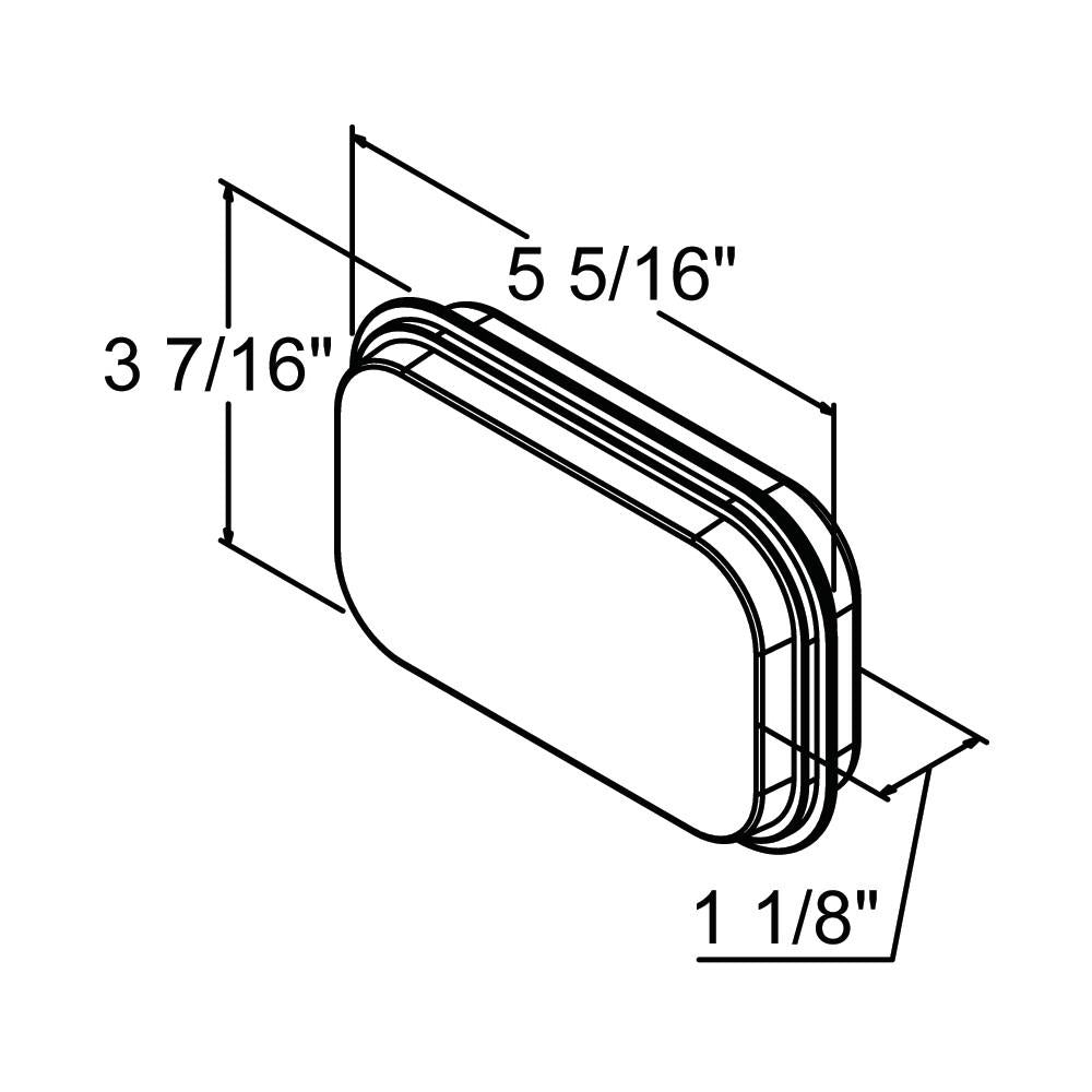 5.3" x 3.4" Red Rectangular Tail/Stop/Turn Led Light With 24 Leds And Clear Lens | F235287