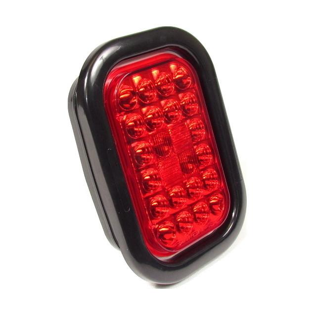 5.3" x 3.4" Red Rectangular Tail/Stop/Turn Led Light With 24 Leds And Red Lens | F235286