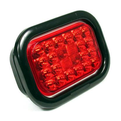 5.3" x 3.4" Red Rectangular Tail/Stop/Turn Led Light With 24 Leds And Red Lens | F235286