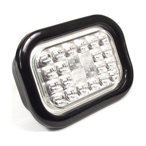5.3" x 3.4" Red Rectangular Tail/Stop/Turn Led Light With 24 Leds And Clear Lens | F235287