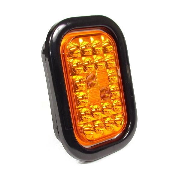 5.3" x 3.4" Amber Rectangular Tail/Turn Led Light With 24 Leds And Amber Lens | F235288