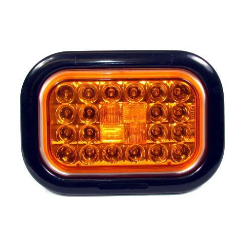 5.3" x 3.4" Amber Rectangular Tail/Turn Led Light With 24 Leds And Amber Lens | F235288