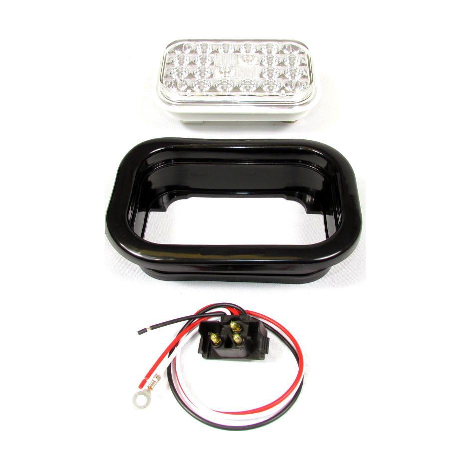 5.3" x 3.4" Amber Rectangular Tail/Turn Led Light With 24 Leds And Clear Lens | F235289