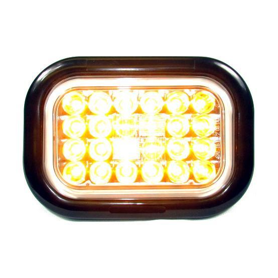 5.3" x 3.4" Amber Rectangular Tail/Turn Led Light With 24 Leds And Clear Lens | F235289