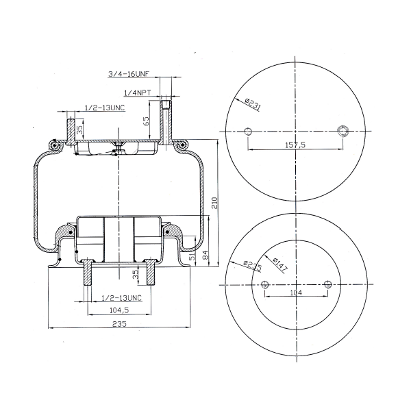 F245588 | AIR SPRING | Replace 9422 | 1R11-028 | FAS-0689