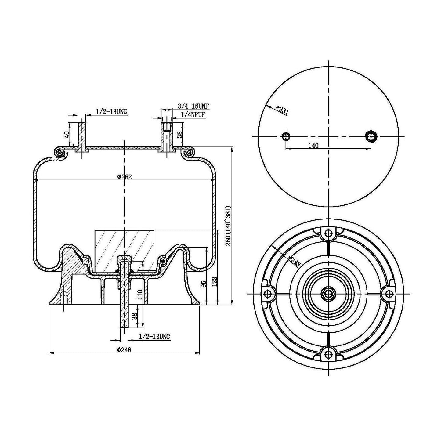F245570 | AIR SPRING 1R12-487, 9366