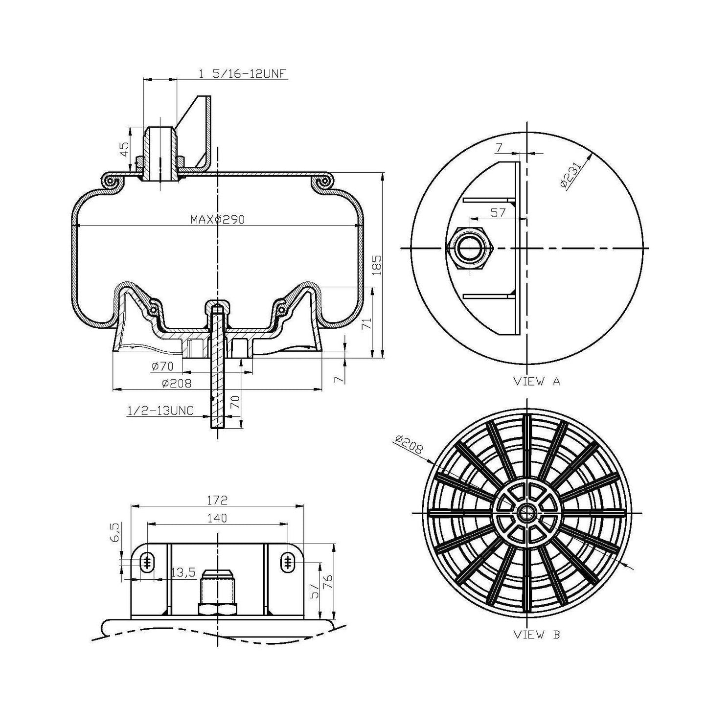 F245569 | AIR SPRING 9622, 1R11-221 | Replace FAS-0698