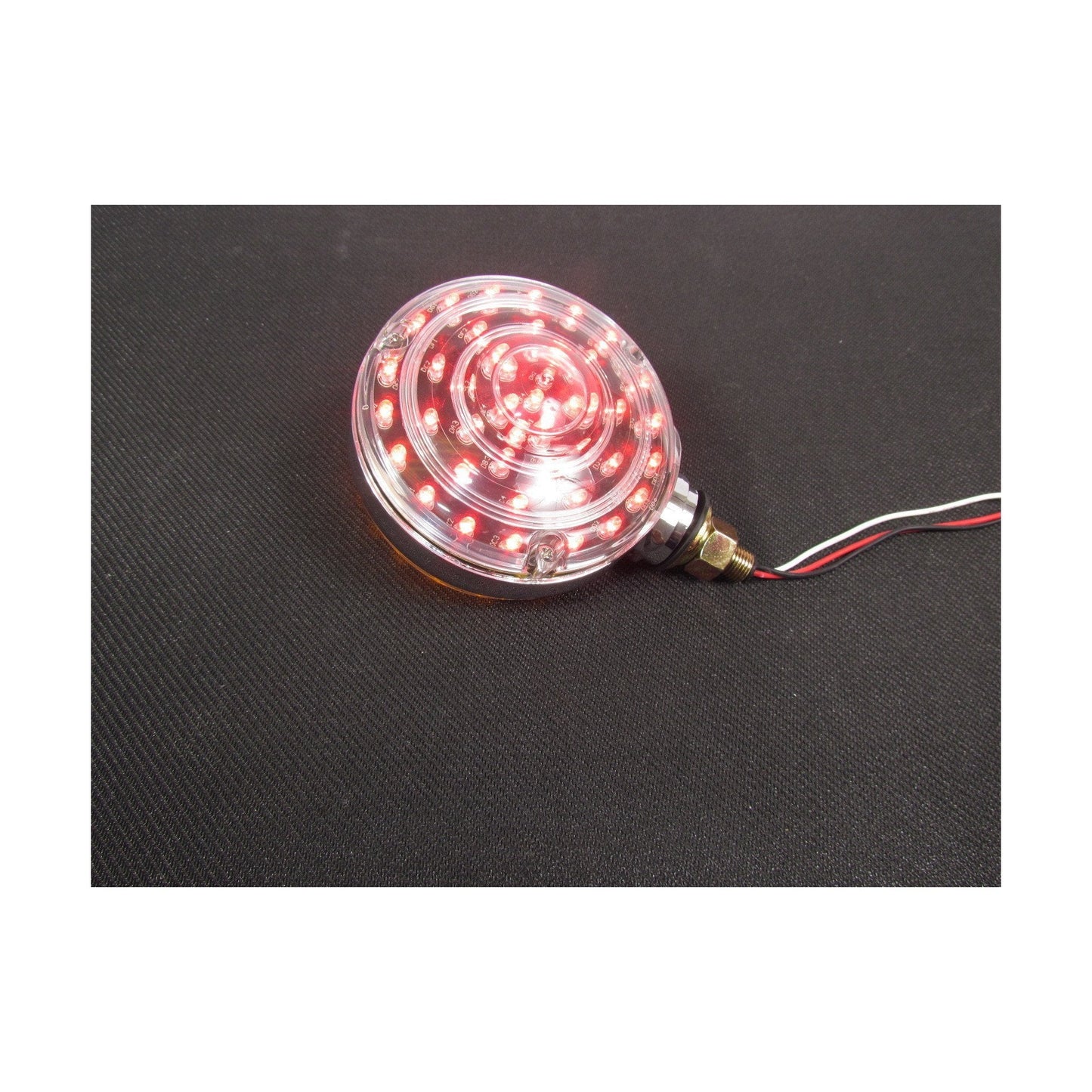 Chrome Round Pedestal Led Light With 48/40 Amber/Red Leds And Clear Lens | F235268