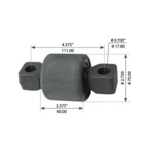 Fortpro Torque Rod Bush for Peterbilt, Kenworth AirGlide, SAF-Holland Rear Suspensions | F327354
