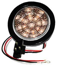 F235114 | AMBER Clear, 4" Dia. 17 LED Chromed Reflector Sealed