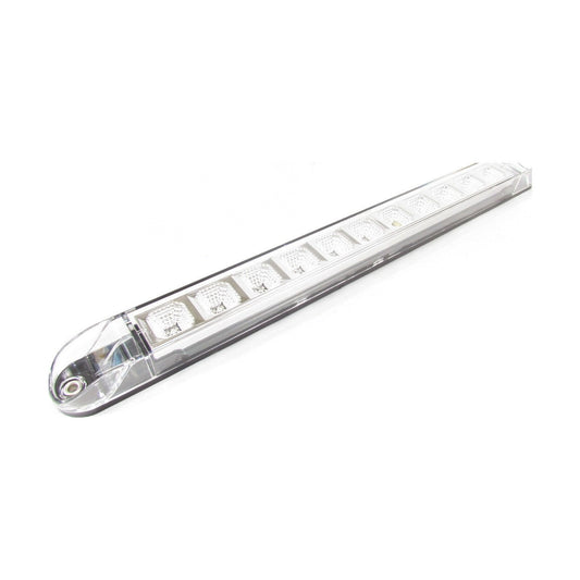 17" X 1-3/8" Red Led Light Bar With 11 Leds, Clear Lens And Chromed Reflector | F235244