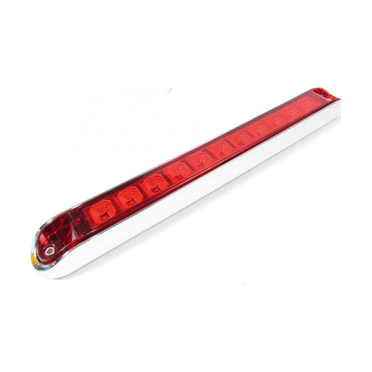 17-6/8" X 2-1/8" Red Led Light Bar With 11 Leds, Red Lens And Chromed Bezel | F235247