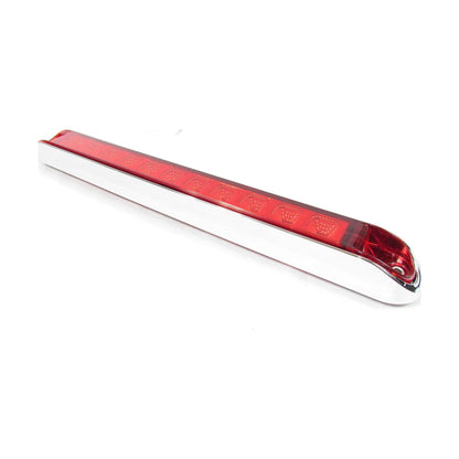 17-6/8" X 2-1/8" Red Led Light Bar With 11 Leds, Red Lens And Chromed Bezel | F235247