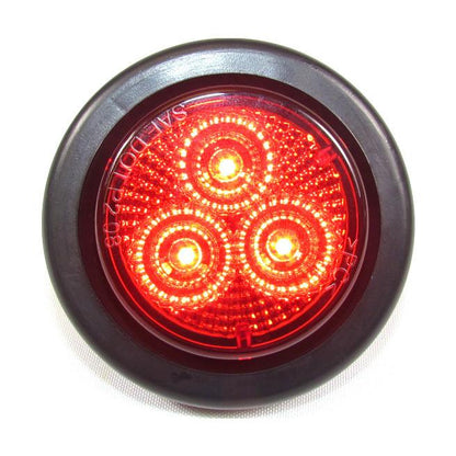 2" Red Round Clearance/Marker Led Light With 3 Leds And Red Lens | F235120
