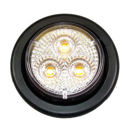2" Amber Round Clearance/Marker Led Light With 3 Leds And Clear Lens | F235130