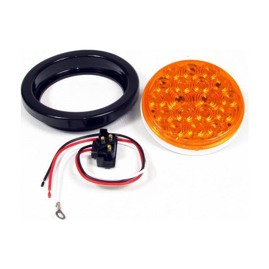 4" Amber Round Tail/Turn Led Light With 18 Leds And Amber Lens | F235164