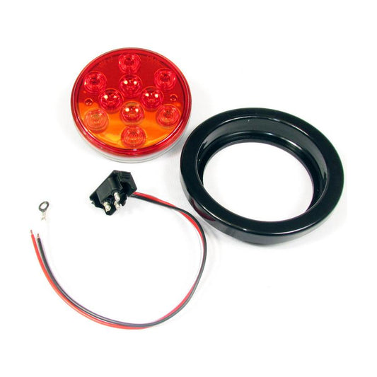 4" Red Round Tail/Stop/Turn Led Light With 10 Leds And Red Lens | F235150