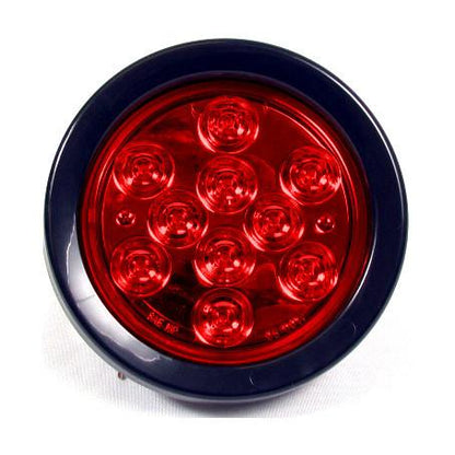 4" Red Round Tail/Stop/Turn Led Light With 10 Leds And Red Lens | F235150