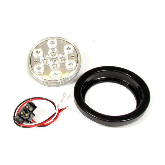 4" Red Round Round Tail/Stop/Turn Led Light With 10 Leds And Clear Lens | F235156