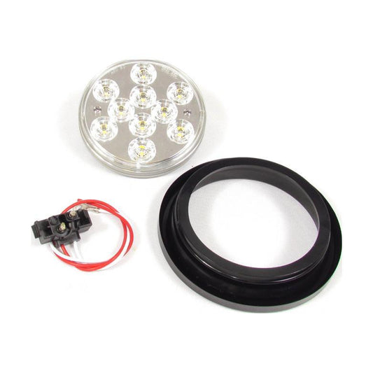 4" White Round Backup Led Light With 10 Leds And Clear Lens | F235170
