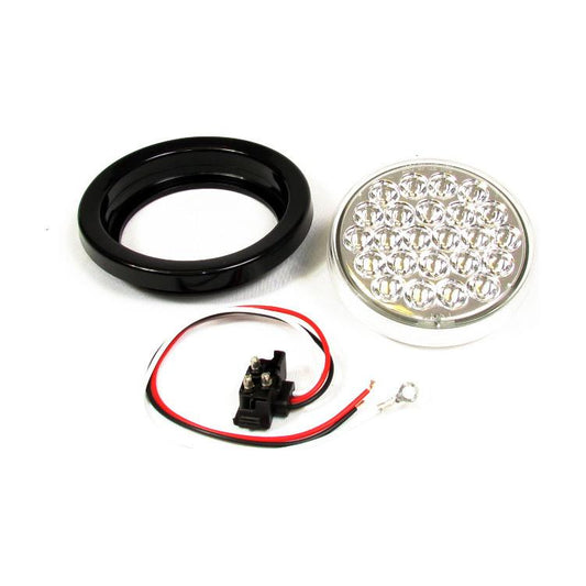 4" Red Round Tail/Stop/Turn Led Light With 24 Leds And Clear Lens | F235109