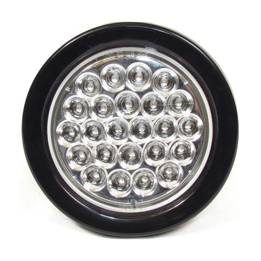 4" Red Round Tail/Stop/Turn Led Light With 24 Leds And Clear Lens | F235109