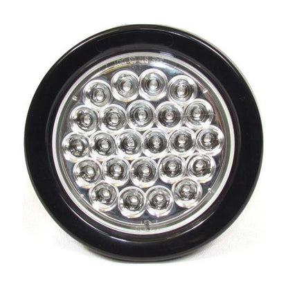 4" Red Round Tail/Stop/Turn Led Light With 24 Leds And Clear Lens | F235109