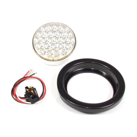 4" Amber Round Tail/Turn Led Light With 24 Leds And Clear Lens | F235119