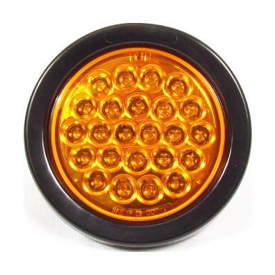 4" Amber Round Tail/Turn Led Light With 24 Leds And Amber Lens | F235163