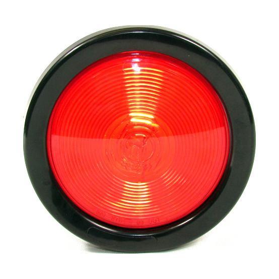 4" Round Red Incandescent Trailer Tail Light With Grommet & Plug