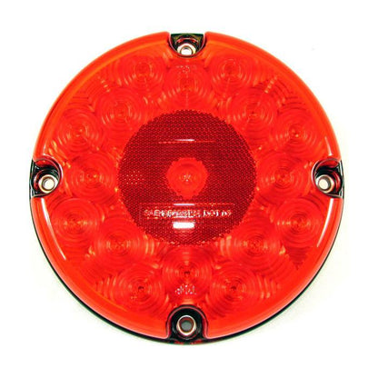 7" Red Round Tail/Stop/Turn Led Bus Light With 17 Leds And Red Convex Dot Lens | F235308