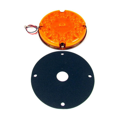 7" Amber Round Tail/Turn Led Bus Light With 17 Leds And Amber Convex Dot Lens | F235309