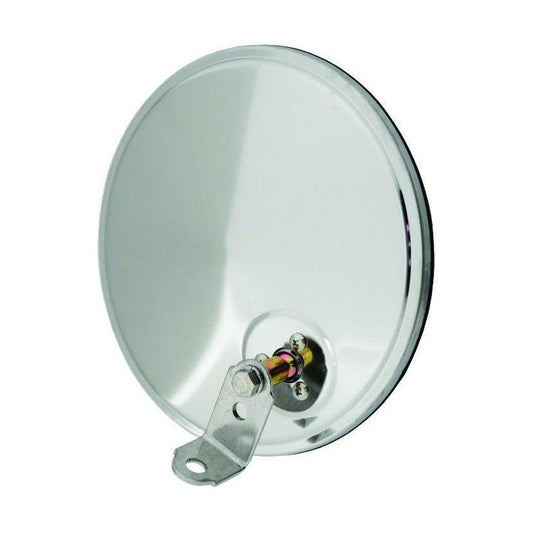 8 1/2" Convex Mirror Stainless Steel With Offset Stud Mount | F245670