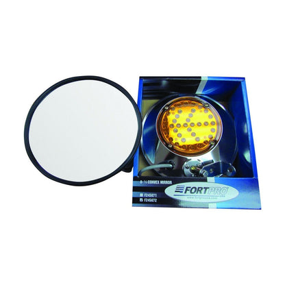 8 1/2" Convex Mirror Stainless Steel With Led Turn Signal - Driver Side | F245672