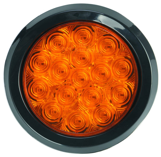 4" Round Tail/Turn Led Light With 16 Sq Leds And Amber Lens | F235509