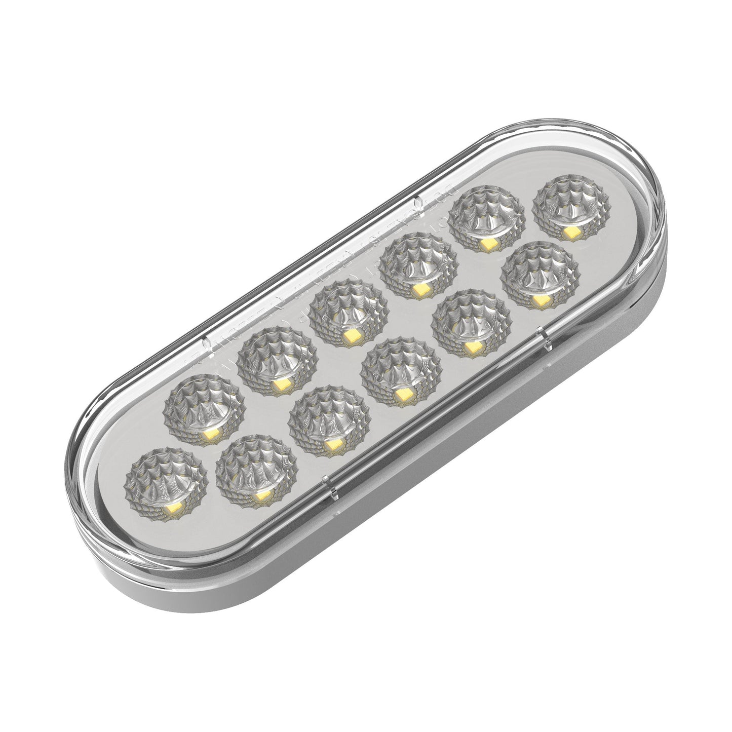 6” Oval Dual Function Multivoltage Led Lights - Red & Ambar Led/Clear Lens | F238711